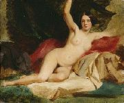 William Etty Female Nude in a Landscape by William Etty. oil on canvas
